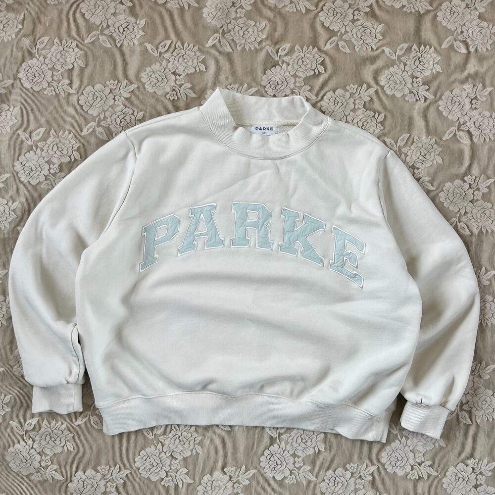 Parke Varsity Mockneck Sweatshirt White L/XL